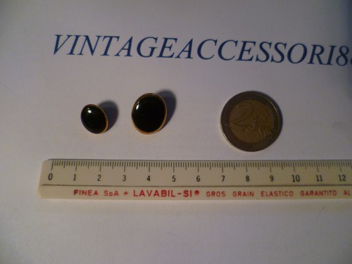 Bottone vero vetro - nero, oro