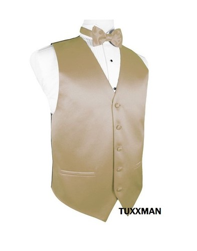 Gilet smoking raso oro - , nuovo